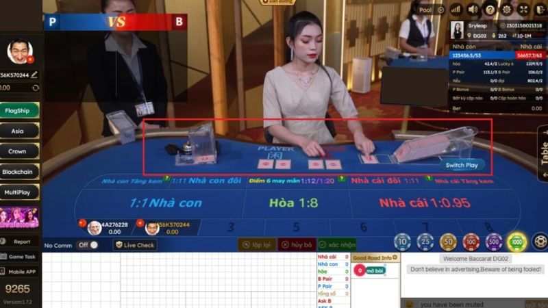 lưu ý khi chơi baccarat